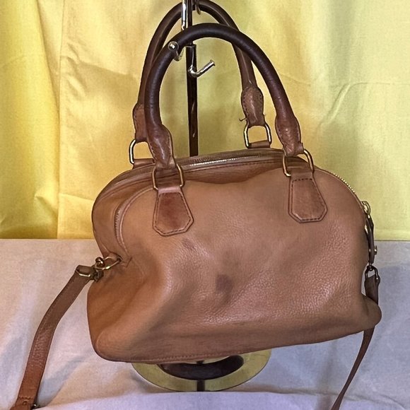 J. Crew Biennial Medium Satchel Pebbled Leather - Picture 1 of 16
